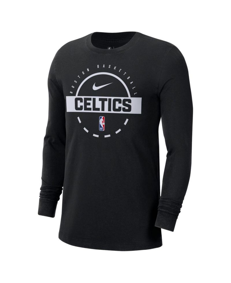 Men's Black Boston Celtics Authentic Long Sleeve Practice T-Shirt