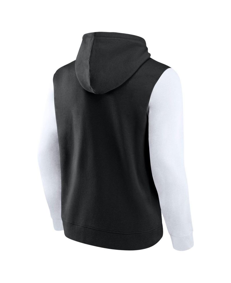Men's Black Utah Jazz Outline Color Block Pullover Hoodie