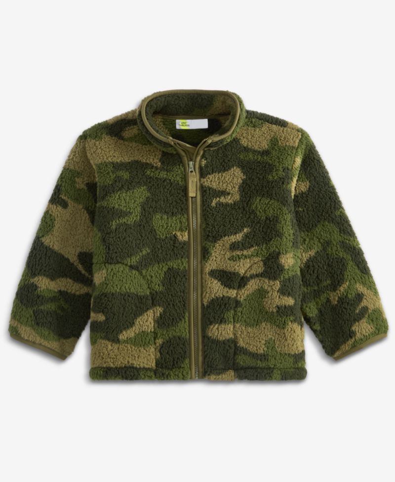 Toddler Boys' 12M-5T Printed Faux-Sherpa Jacket