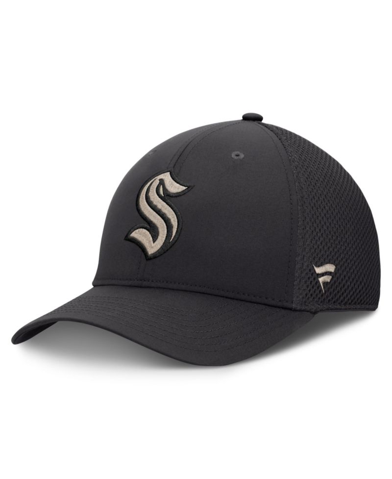 Men's Charcoal Seattle Kraken Road Meshback Stretch Hat