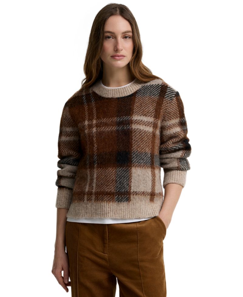 Women's Glendyn Tartan Alpaca-Blend Crewneck Sweater