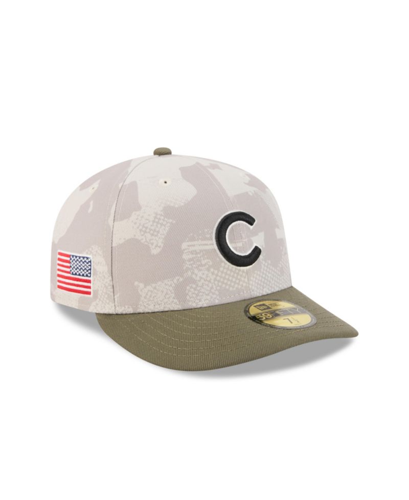 Men's Light Beige/Olive Chicago Cubs 2025 Armed Forces Day 59FIFTY Fitted Hat