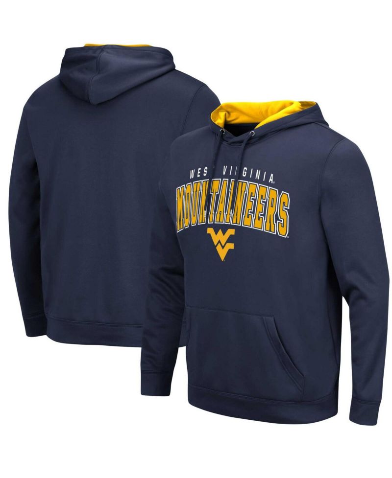 Men's Navy West Virginia Mountaineers Resistance Pullover Hoodie