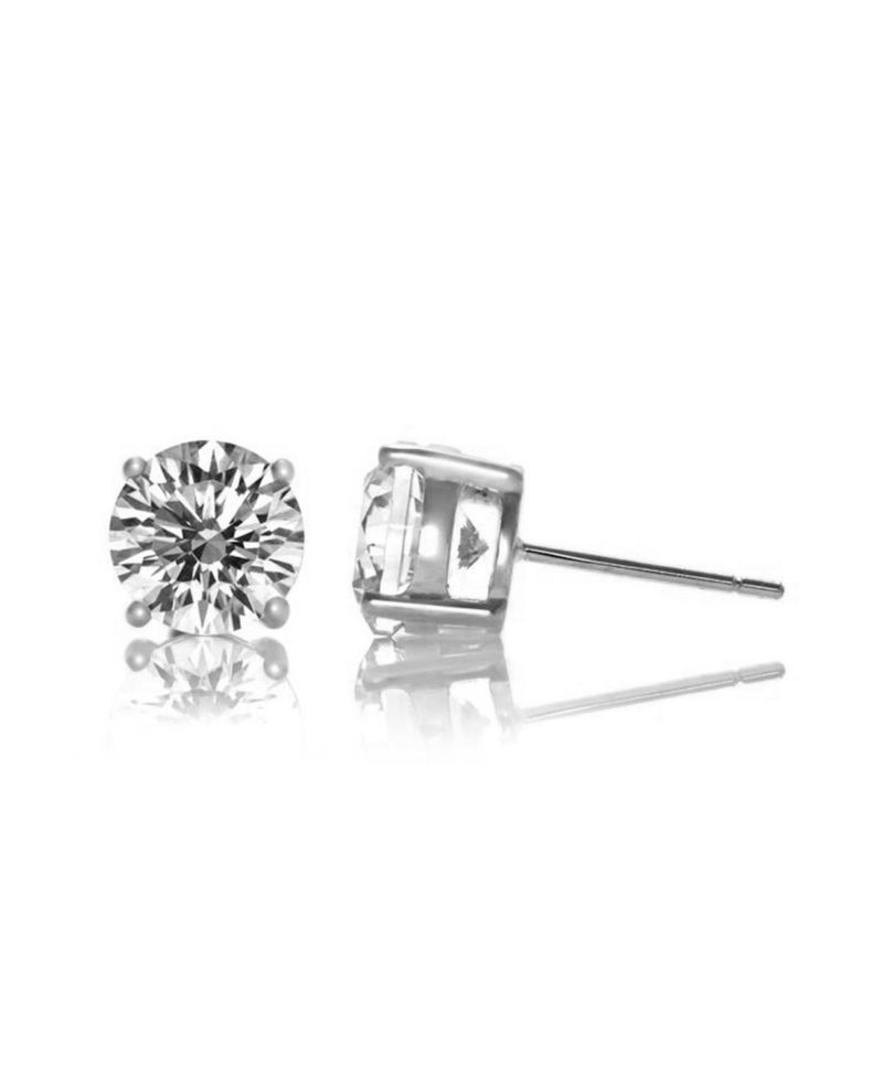 Cubic Zirconia Classic 4-Prong Stud Earrings