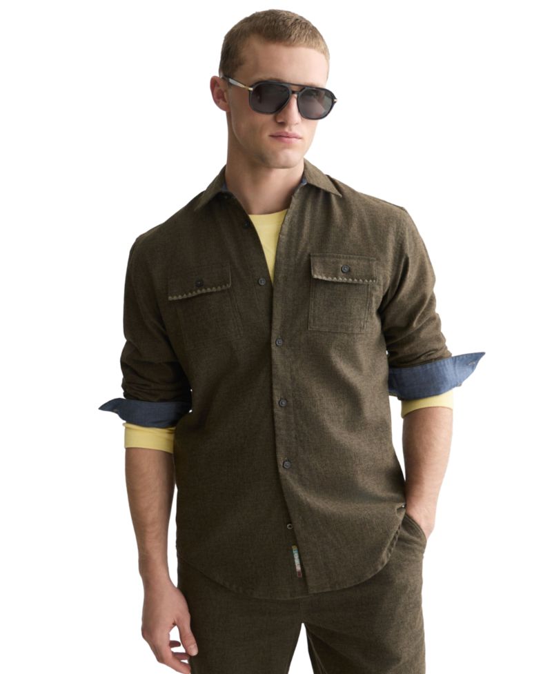 Men's Melange Long-Sleeve Shirt