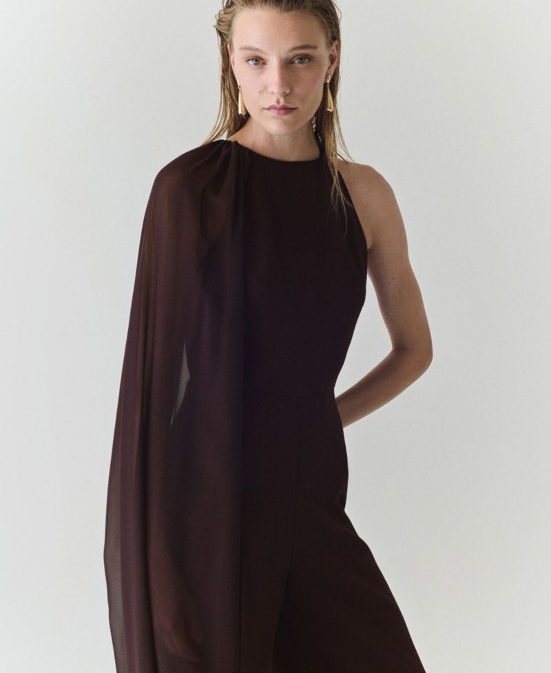 Women's Wide-Leg Cape Jumpsuit