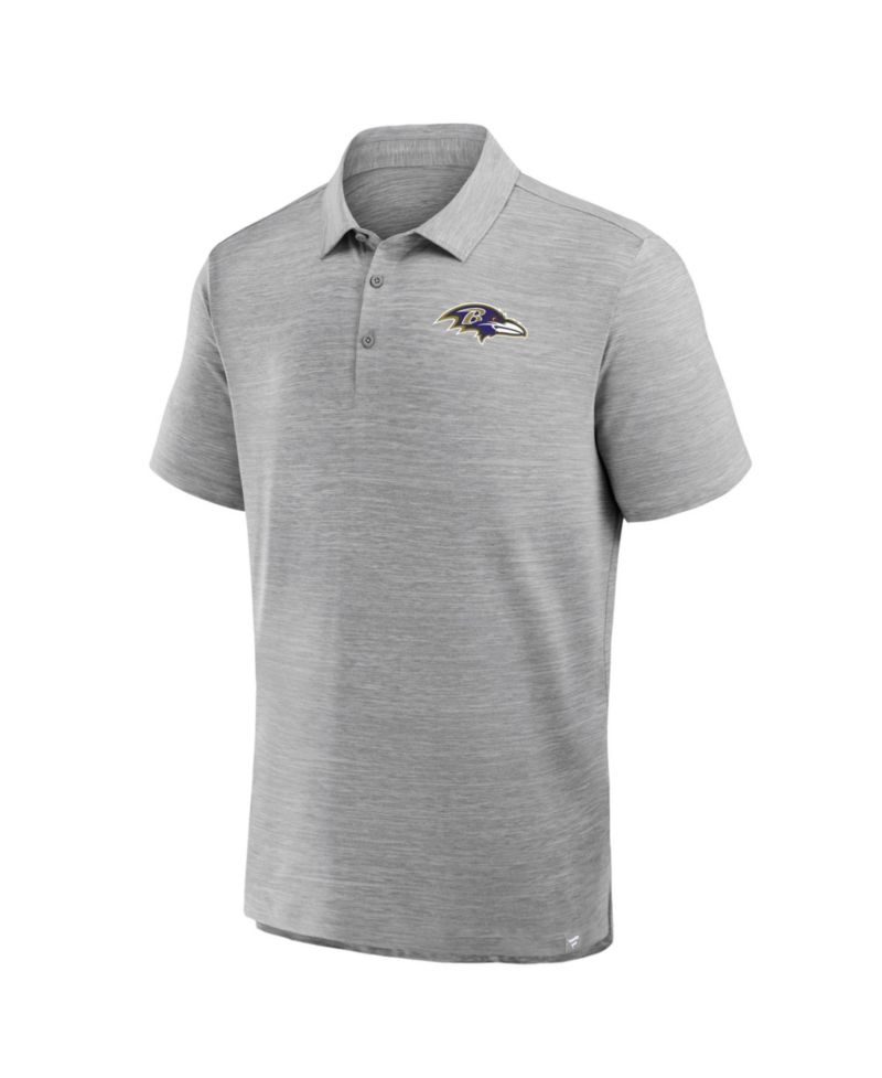 Men's Heather Gray Baltimore Ravens Clutch Polo Shirt