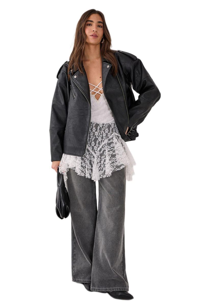 Women's Faux Leather Biker Jacket