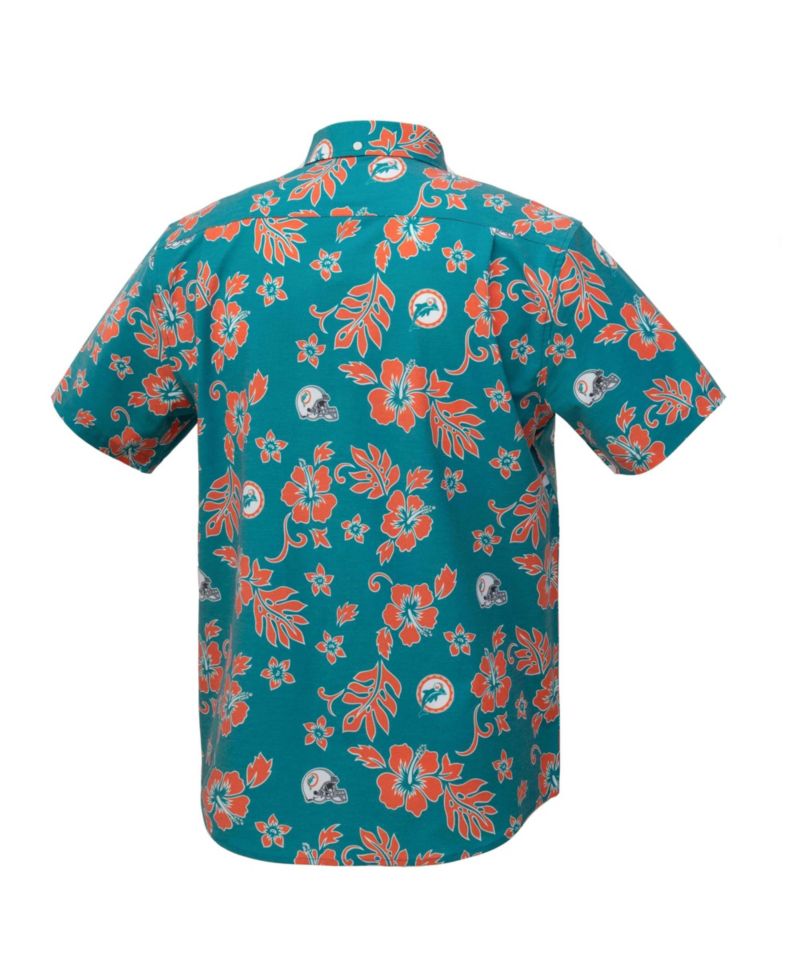 Men's Aqua Miami Dolphins Kekai Performance Button-Down Top