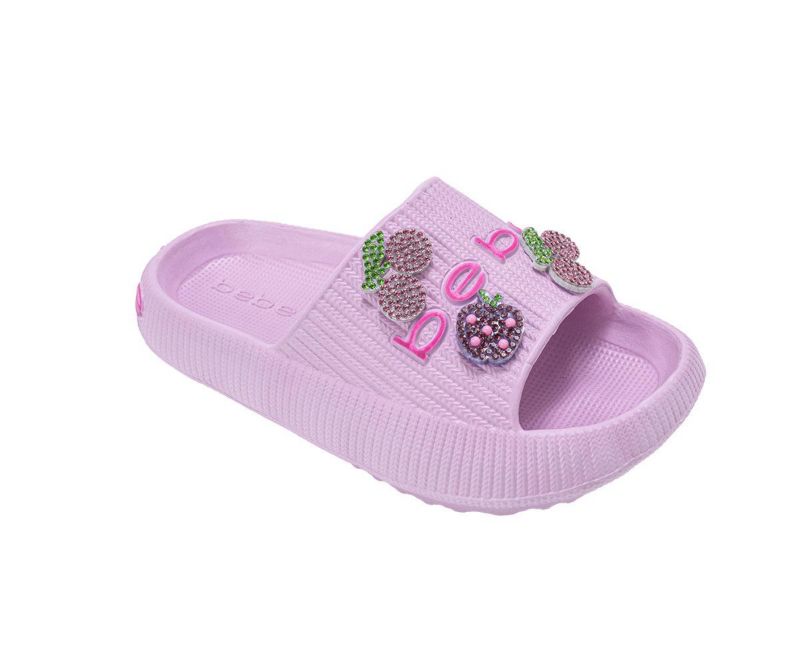 Girls Girls EVA Slide - Lightweight Comfy Slide Sandals with Rhinestone Fruit Patches
