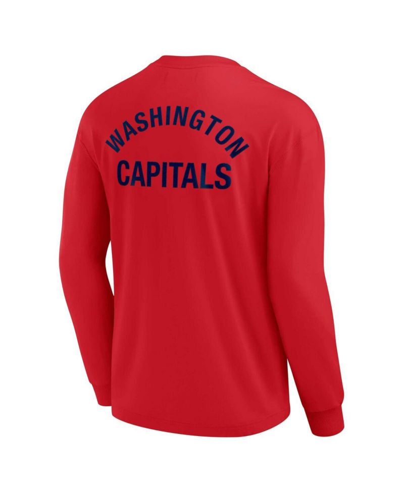 Men's and Women's Red Washington Capitals Super Soft Long Sleeve T-shirt