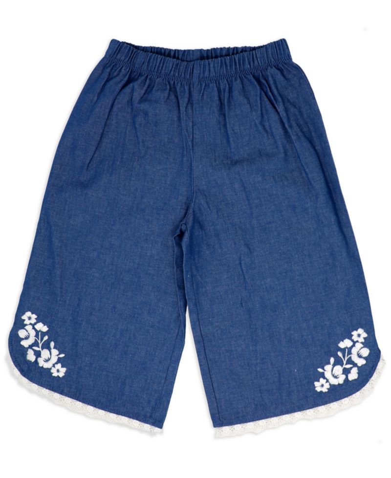 Baby Girls' Short-Sleeve Bodysuit, Denim Pant and Headband, 3-Piece Set