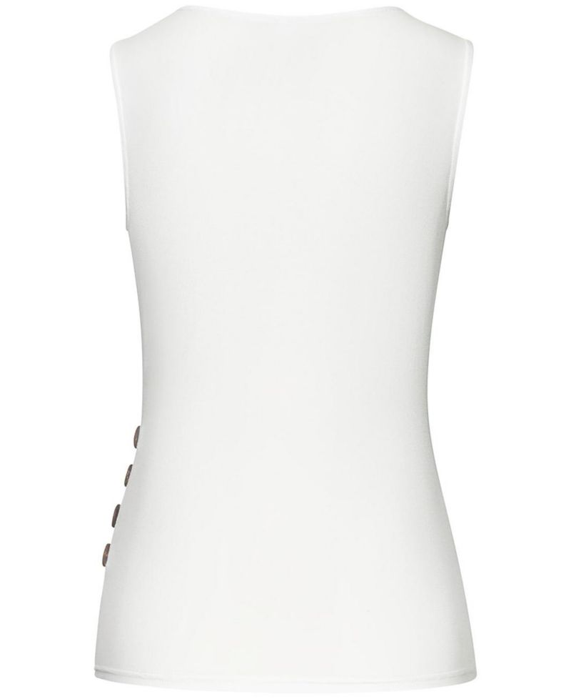 Women's Viscose Side Button Look Sleeveless Top
