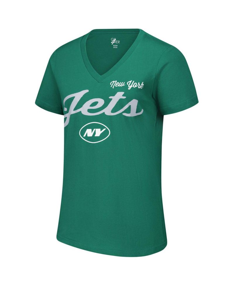 Women's Green New York Jets Post Season V-Neck T-Shirt