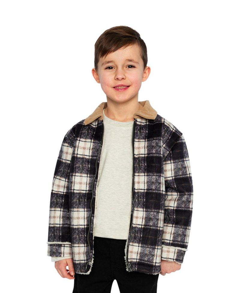Little and Big Boy 6-12 Brushed Plaid Zipped Jacket