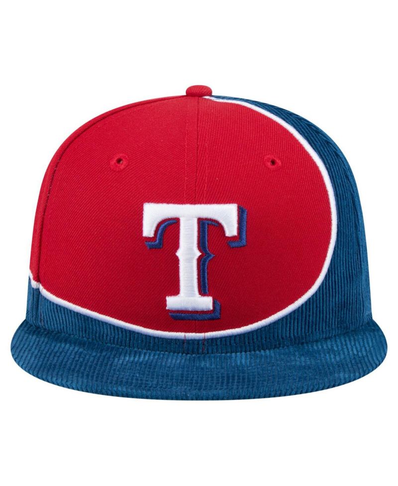 Men's Royal/Red Texas Rangers Retro Split Corduroy Snapback Hat