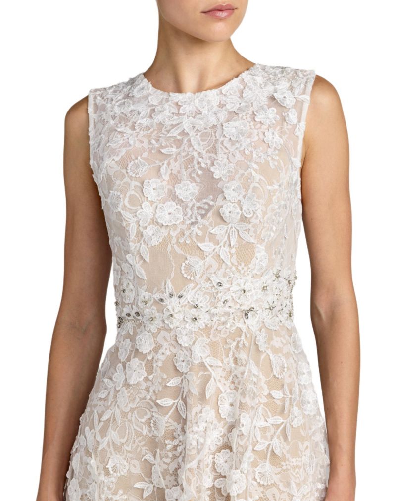 Women's Floral Embroidered High Neck Midi Dress