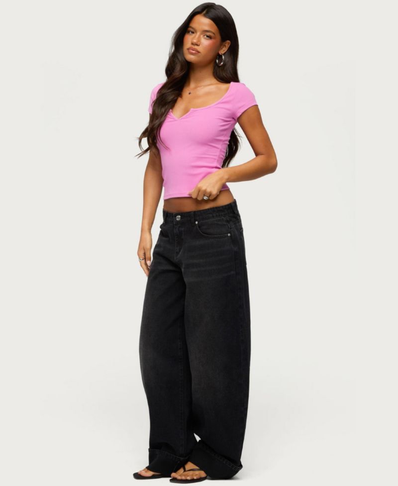 Women's Jeanna Cropped Short-Sleeve Scoop Neck T-Shirt