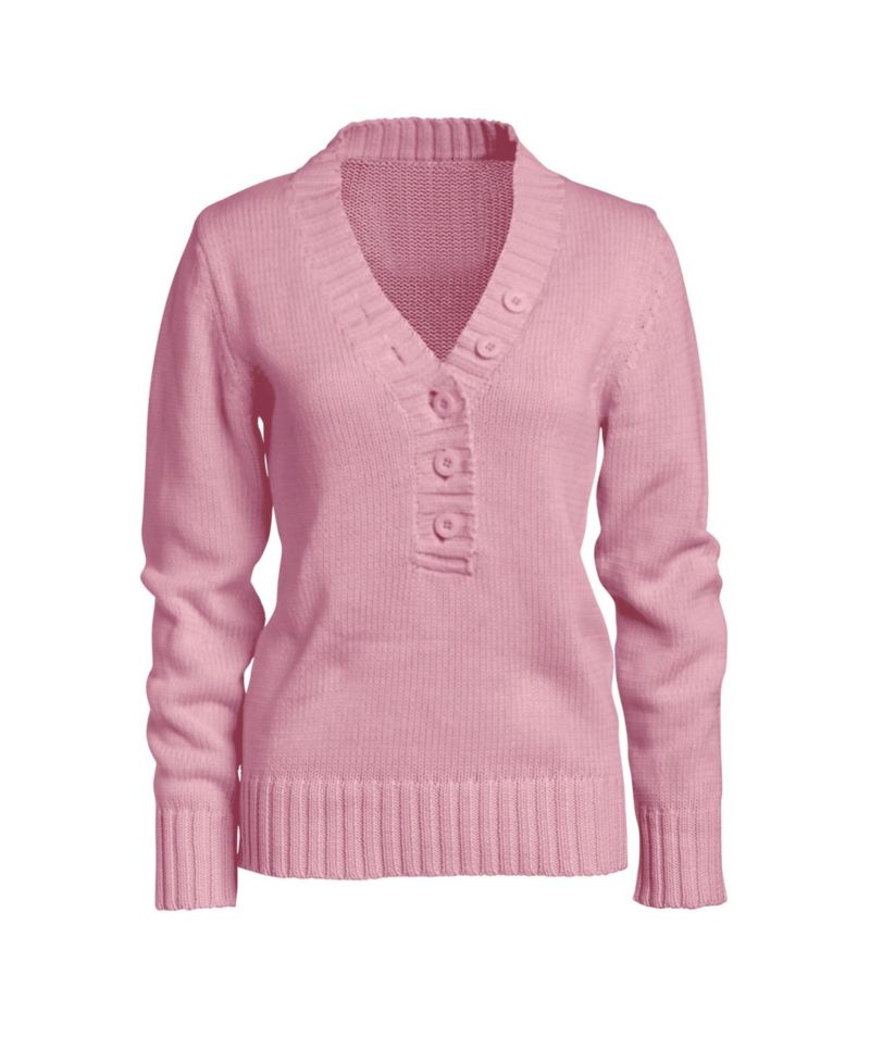 Plus Size Button Y-Neck Sweater