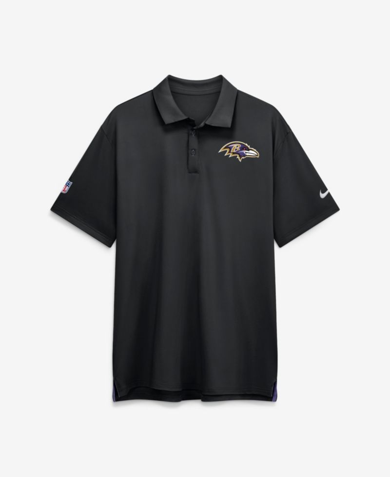 Men's Black Baltimore Ravens Sideline Powerful Blocking Dri-FIT Tour Polo