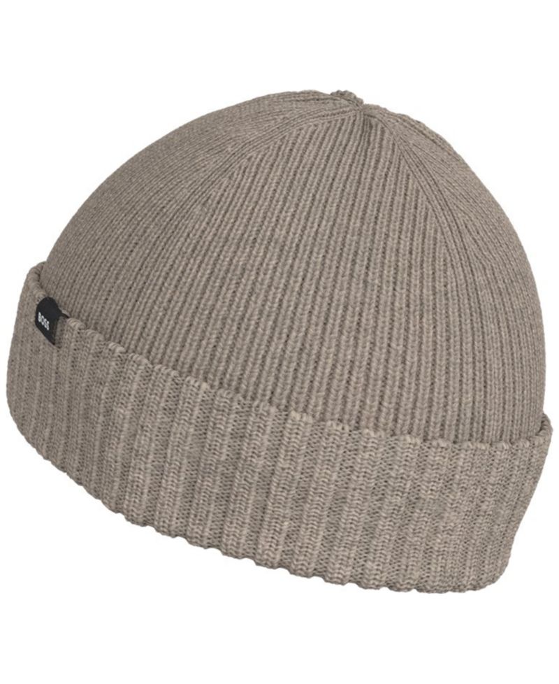Boss Ribbed Stretch-Fit Wool-Blend Pazzetto Beanie