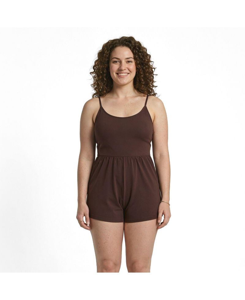 Women's Ivy Short Swim Romper With Built-In Bra and Hidden Shorts