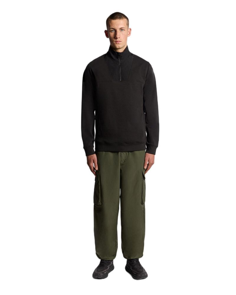 Men's Panelled Hybrid Quarter Zip Sweatshirt