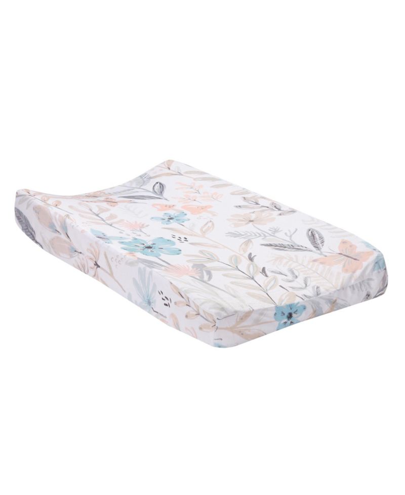 Lambs and Ivy Baby Blooms Watercolor Floral/Butterfly Soft Changing Pad Cover