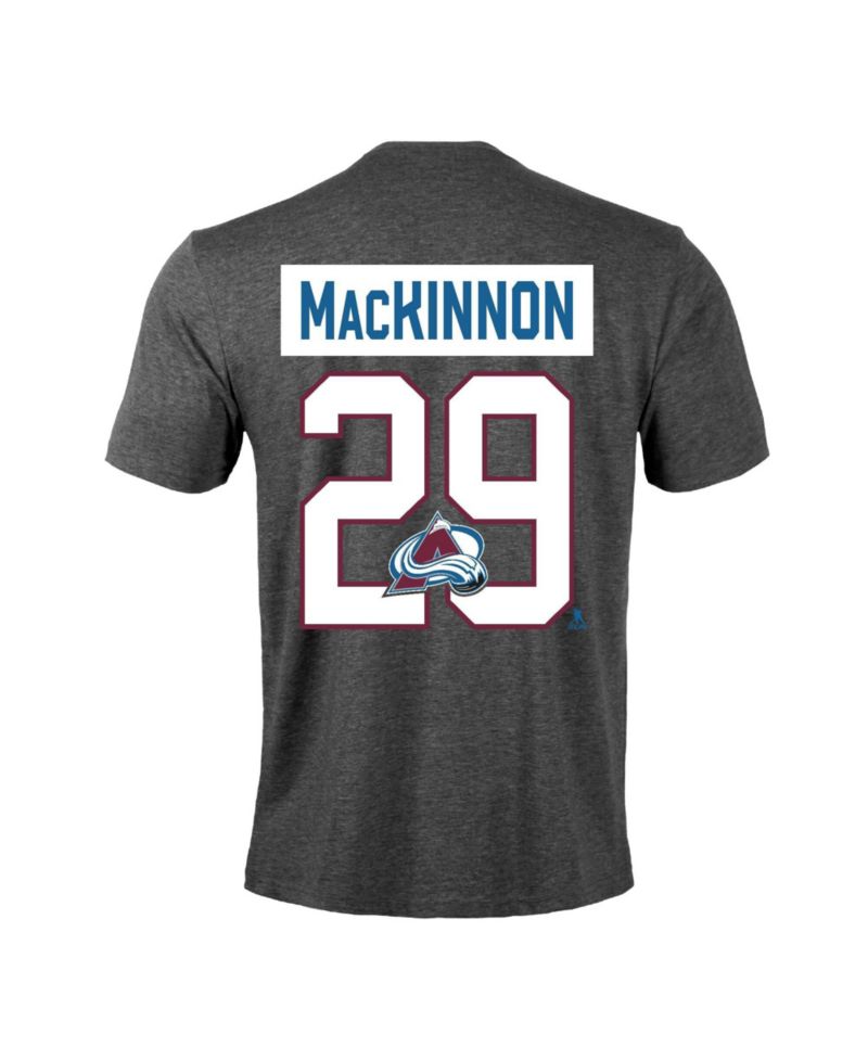 Men's Nathan MacKinnon Gray Colorado Avalanche Richmond Name & Number T-Shirt