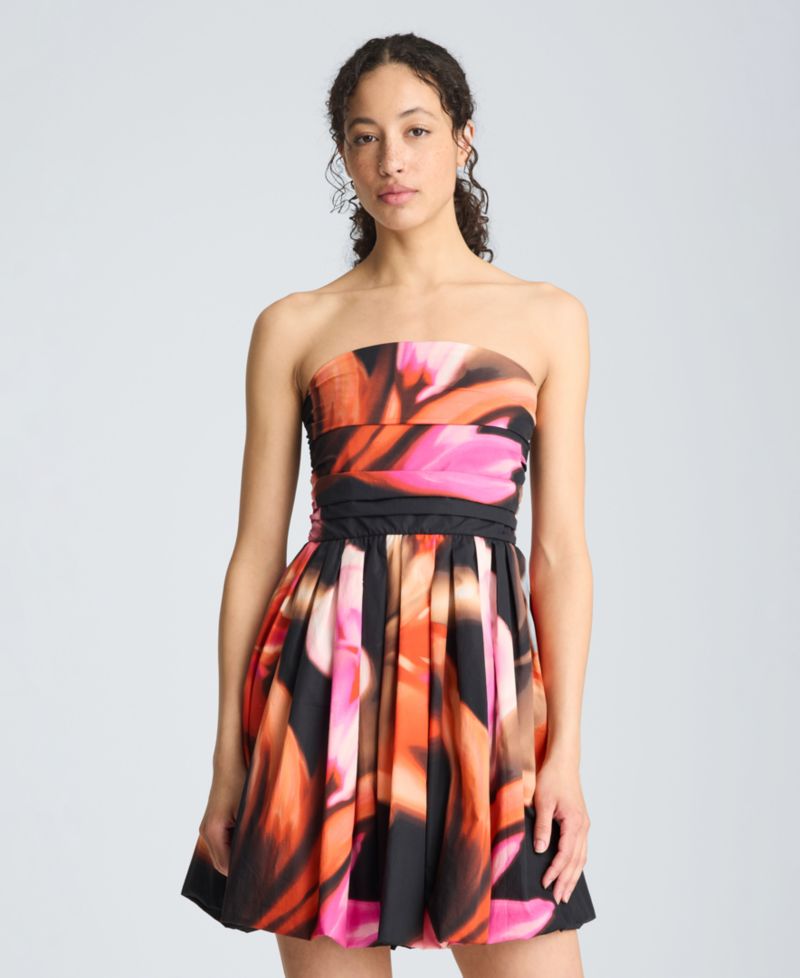 Women's Printed Strapless Mini Dress