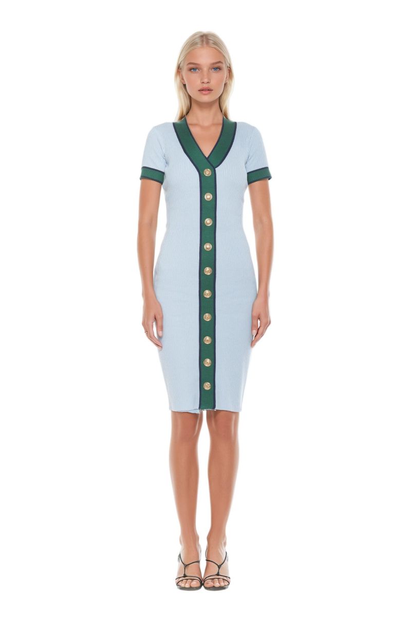 Women's Otto V Neck Ribbed Knit Dress