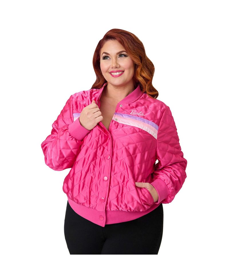 Plus Size Quilted Varsity Jacket