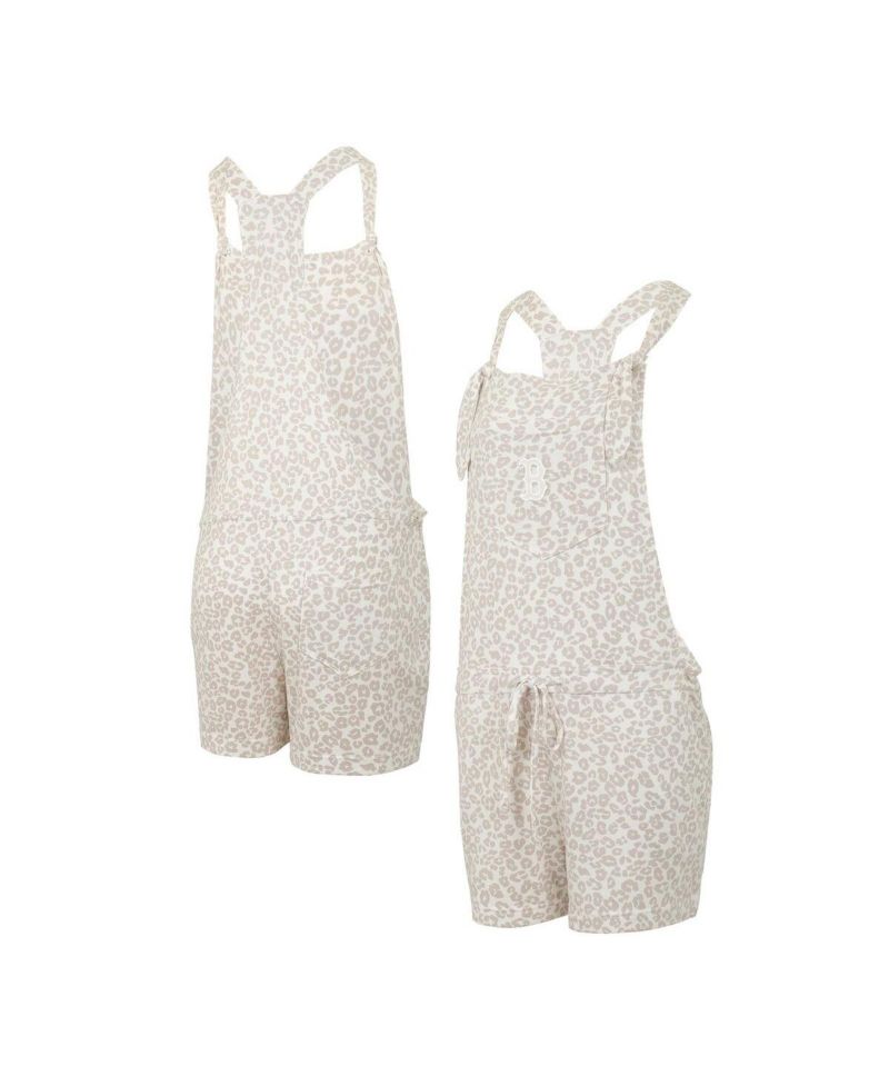 Women's Cream Boston Red Sox Montana Hacci Knit Romper Overalls