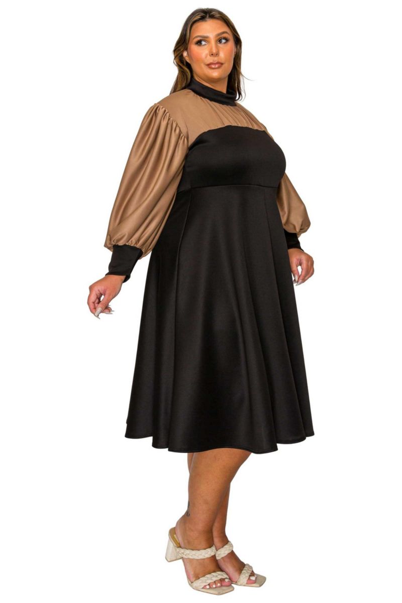 Women's Plus Size Calissa Colorblock Midi Dress