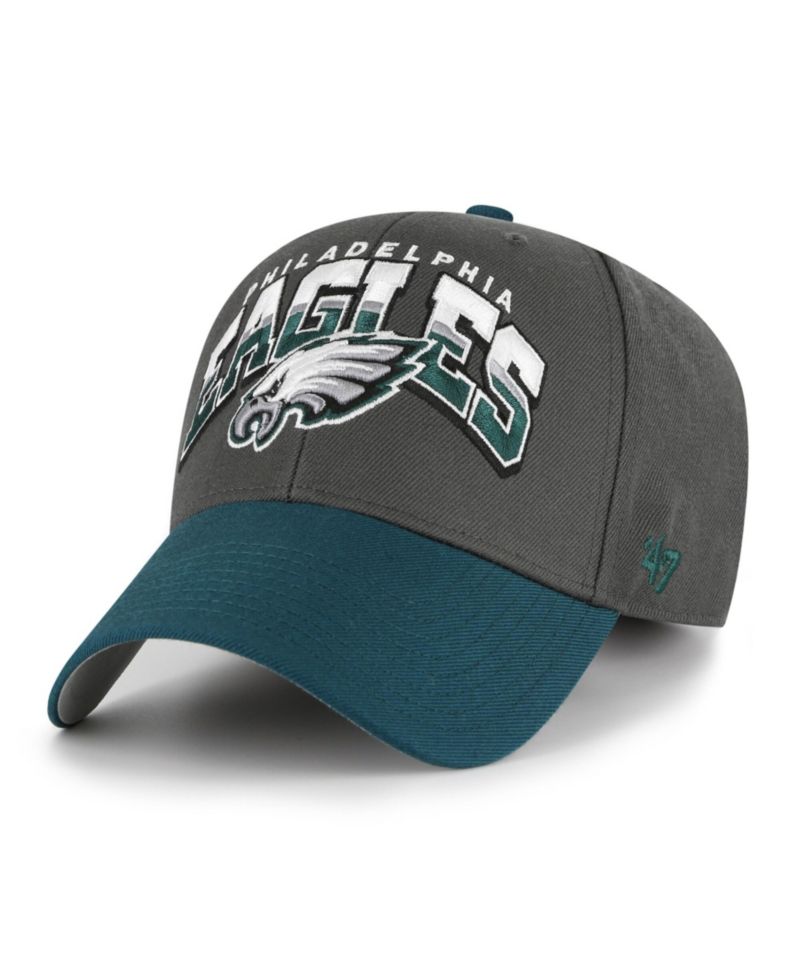 Men's Charcoal Philadelphia Eagles Split Block MVP Adjustable Hat