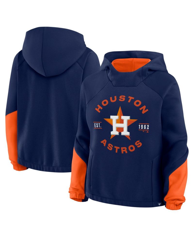 Women's Navy Houston Astros Oversized Time to Win Pullover Hoodie