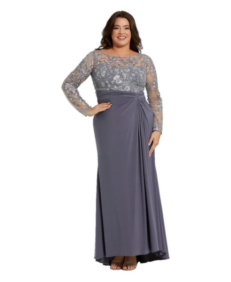 Women's Embroidered Top Jersey Skirt Gown