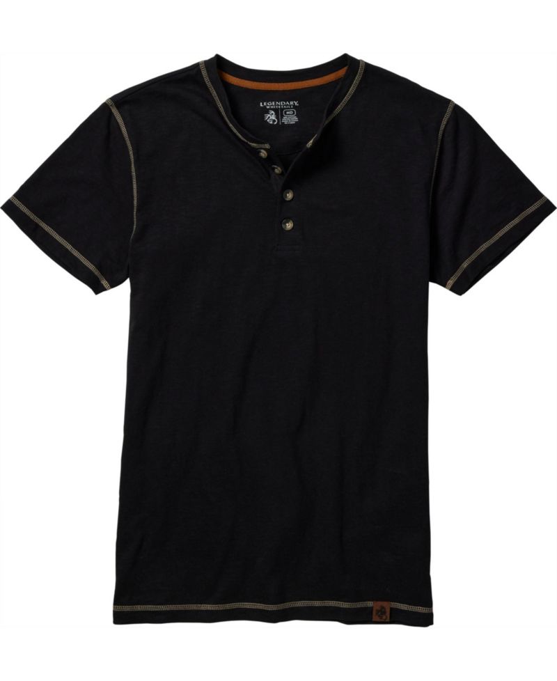 Mens Maverick Slub Henley Short Sleeve Shirt