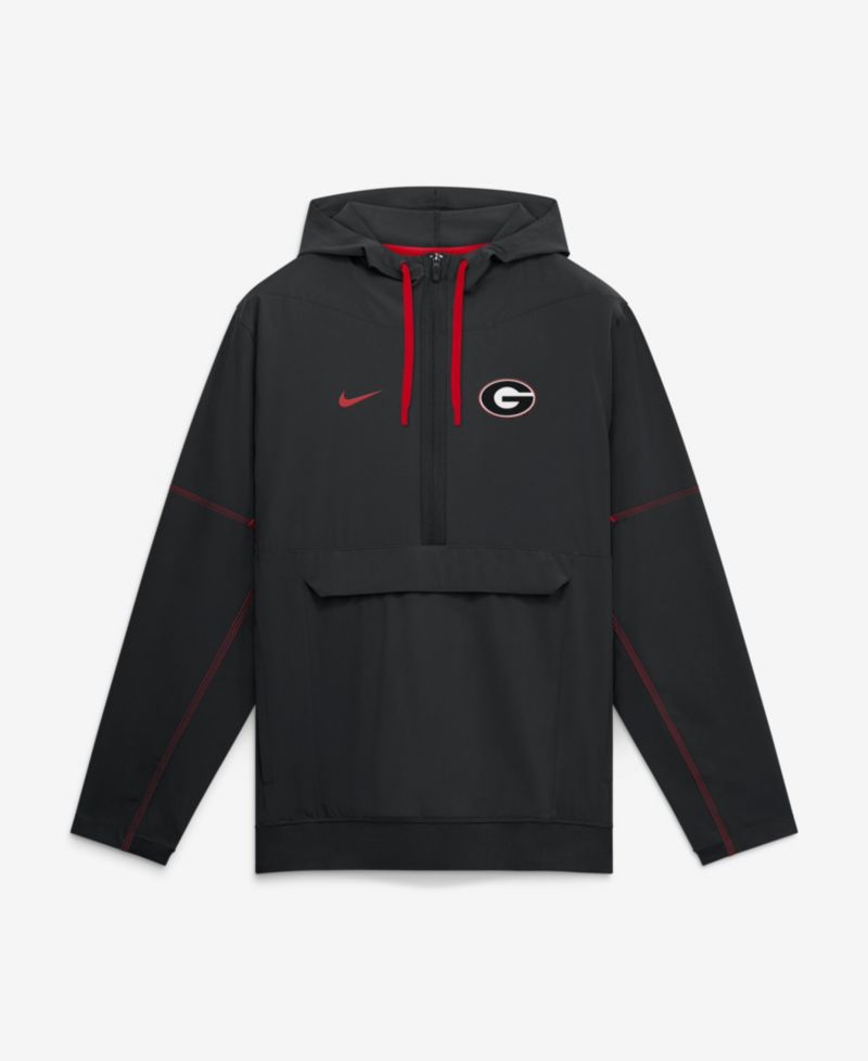 Men's Georgia Bulldogs Georgia Sideline Anorak Half-Zip Hoodie