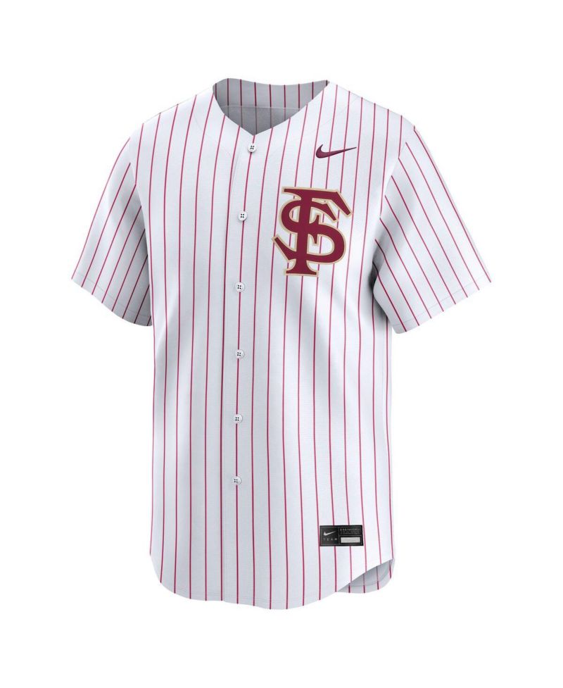 Men's White Pinstripe Florida State Seminoles College Limited Baseball Jersey