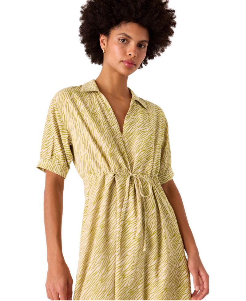 Women's Tiger Flame Short Sleeve Midi Dress