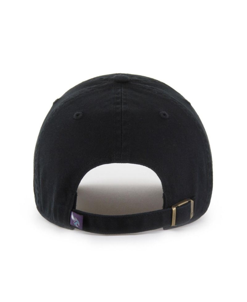 Men's Charlotte Hornets Black on Black Clean Up Adjustable Hat