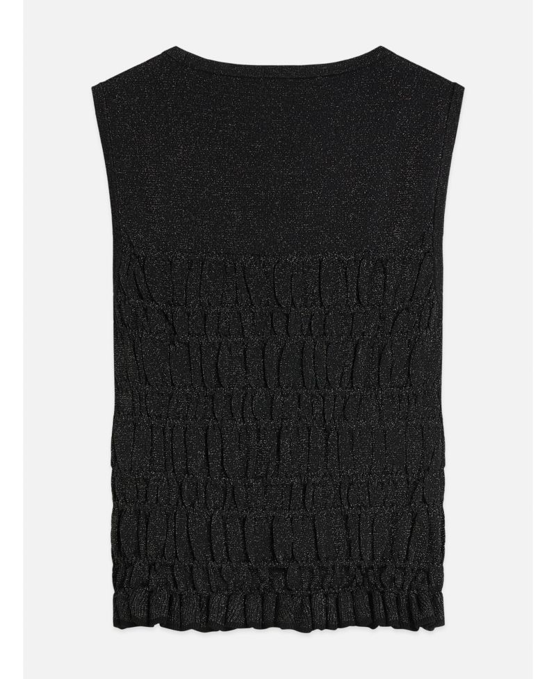 Women's Smock Stitch Knitted Crewneck Tank