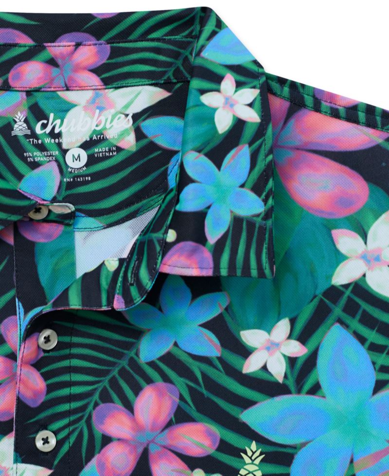 Men's Cosmoblossom Stretch Floral-Print Polo Shirt