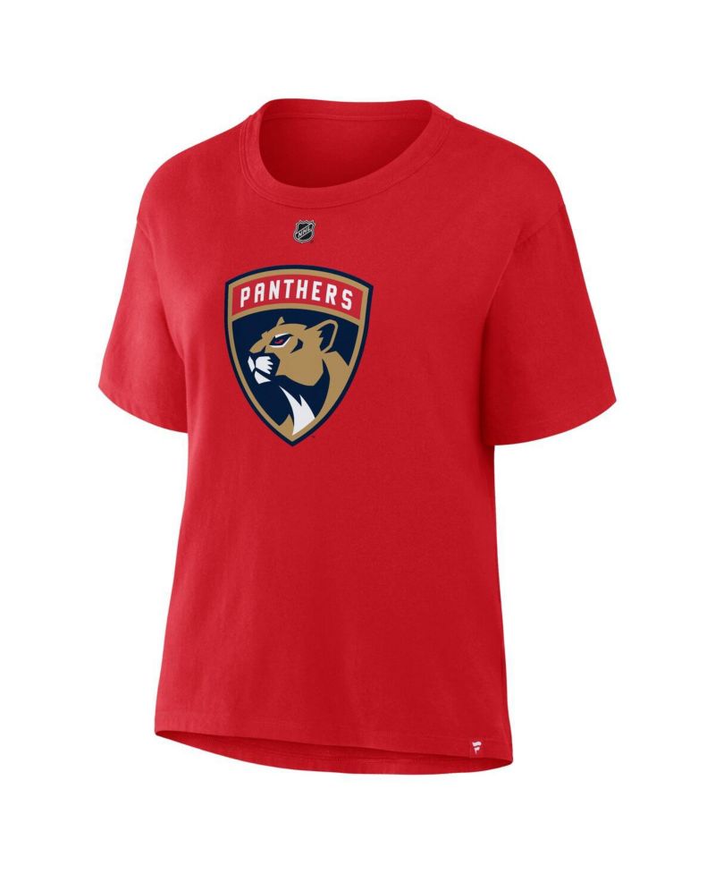 Women's Matthew Tkachuk Red Florida Panthers Authentic Stack Name & Number T-Shirt