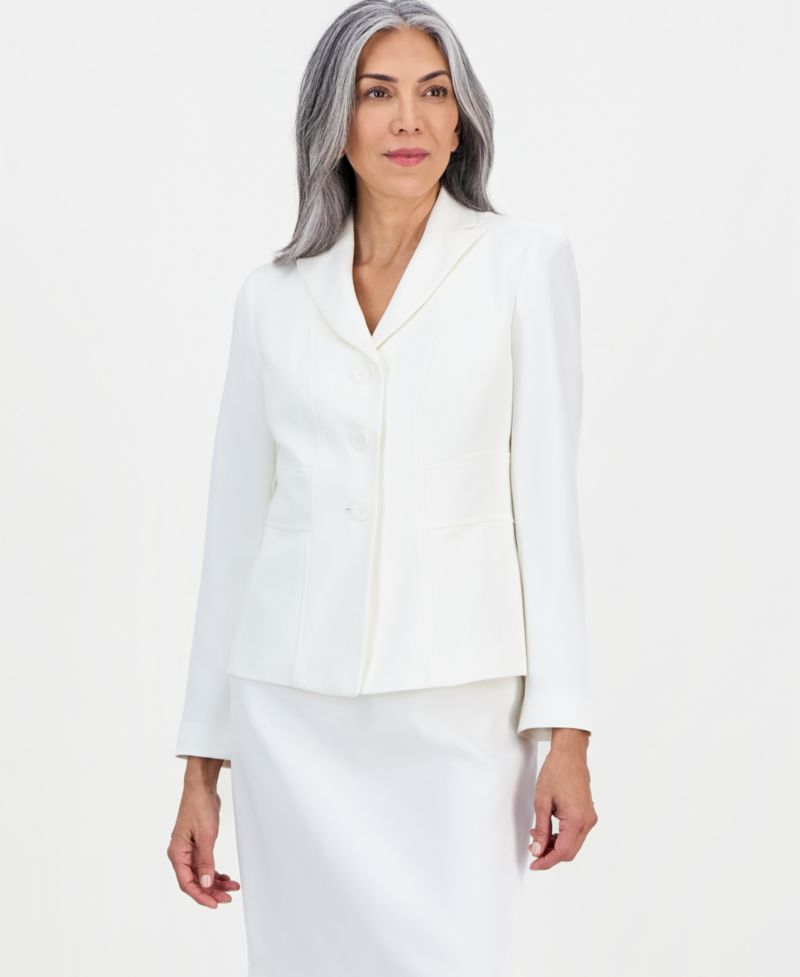 Petite Women's Peak-Lapel Slim-Fit 2 Piece Skirt Suit