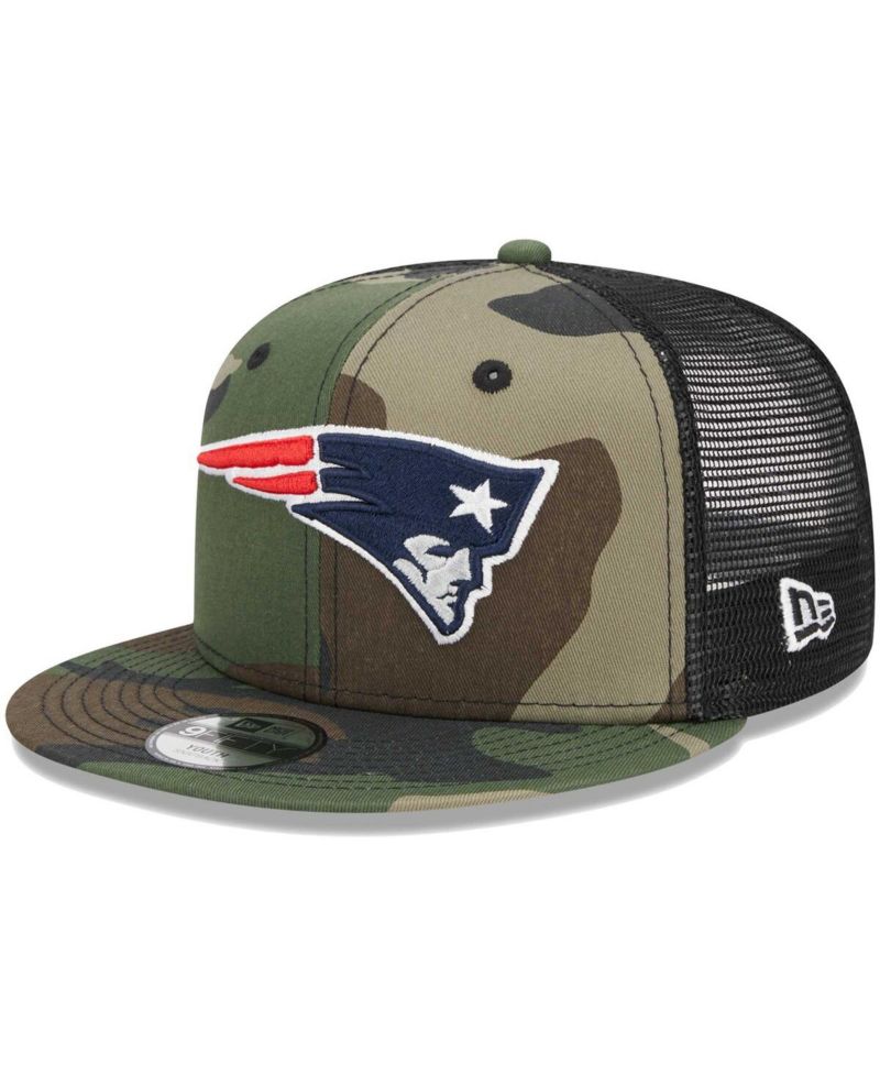 Big Boys and Girls Camo New England Patriots Main Trucker 9FIFTY Snapback Hat