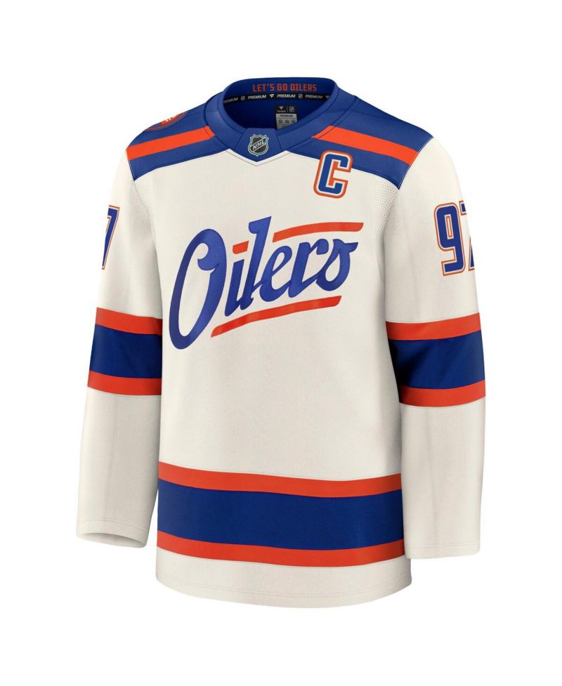 Men's Connor McDavid Light Beige Edmonton Oilers Alternate Premium Jersey