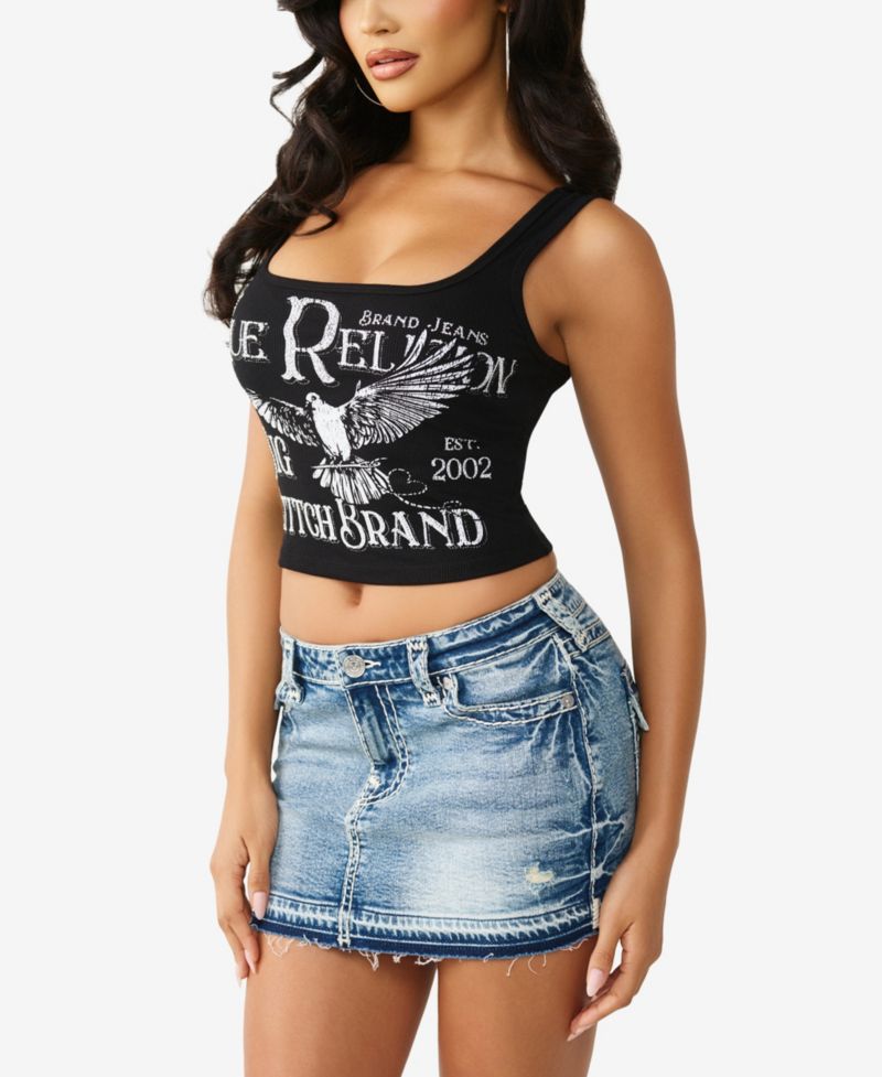 Women's Crystal Printed Rib Tank Top