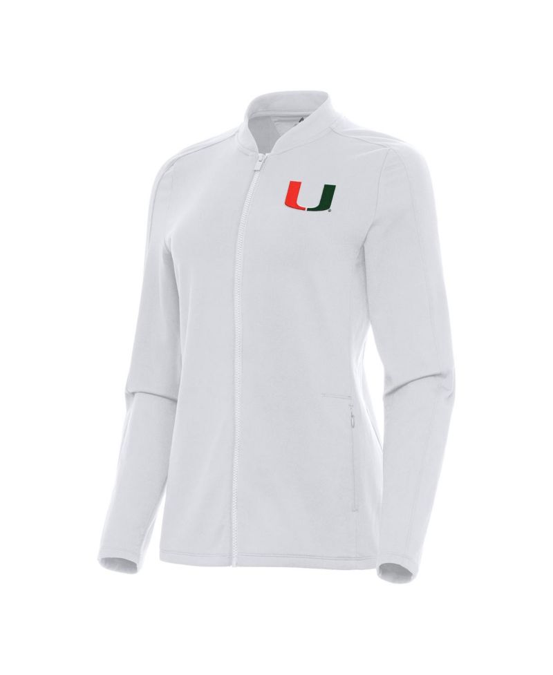 Women's White Miami Hurricanes Continual Full-Zip Jacket